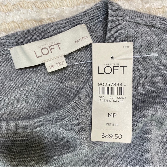 NWT Loft grey and black lace sweater dress - Picture 6 of 13